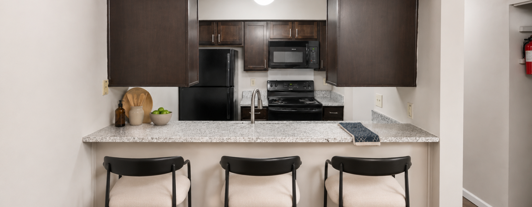 Styled kitchen with breakfast bar