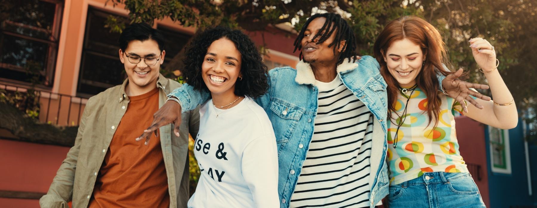 a group of people posing for a photo