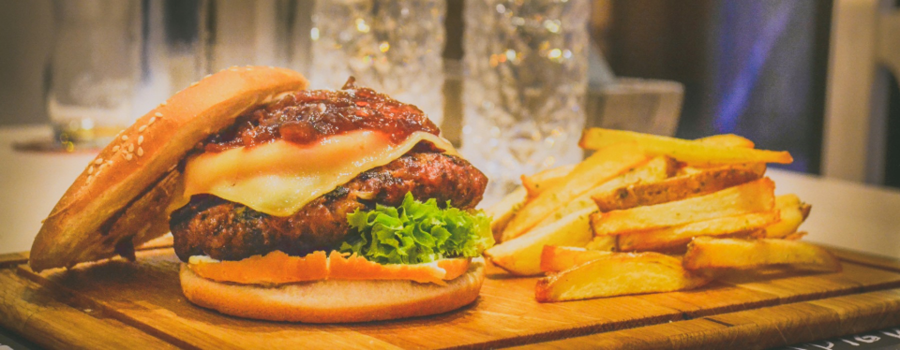 hamburger and french fries